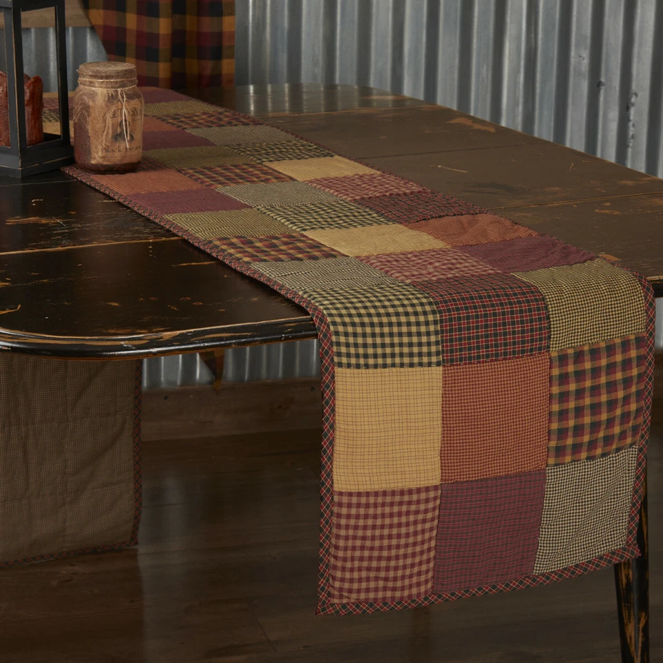 Heritage Farms Quilted Block Patchwork Runner Pick Size Country Farmhouse VHC - Image 1 of 1