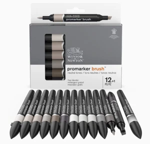Promarker Pinsel Neutrale Töne 12er Set + Mixer - Bild 1 von 3