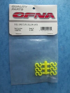 VINTAGE OFNA 10272 FUEL LINE TUBING CLIPS YELLOW (6) TITAN MONSTER OFN10272 NIP - Picture 1 of 2