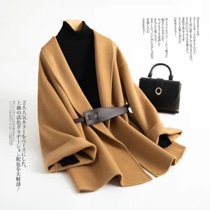 Cappotto soprabito cappotto donna autunno inverno double face lana cashmere mantello - Foto 1 di 17