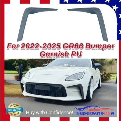 Parachoques delantero para Toyota GR86 2022-2025 Canards aletas ventilación adorno moldura PU 2 piezas Foto 1 de 4