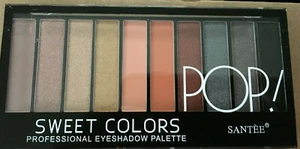 SANTEE POP SWEET COLORS PROFESIONAL EYESHADOW PALETTE 10 MIX COLORS 4MATTE,8 SHI - Picture 1 of 4