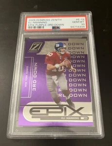 2005 Donruss Zenith Epix Purple 3rd Down Eli Manning #E-13 PSA 10 - Picture 1 of 2