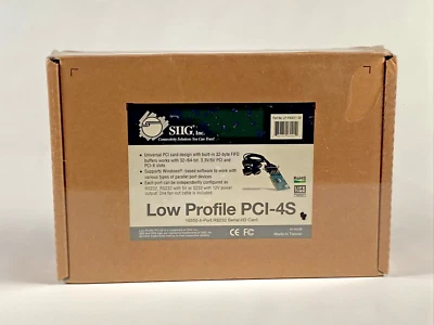 SIIG Serial Card 4-Port, PCI-4S, 32-BIT, 4 RS232 Serial Ports Brand New In Box - Image 1 of 4