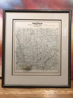 Mapa antiguo enmarcado WAUPUN WISCONSIN 1870 Plat of Township raro como nuevo Foto 1 de 4