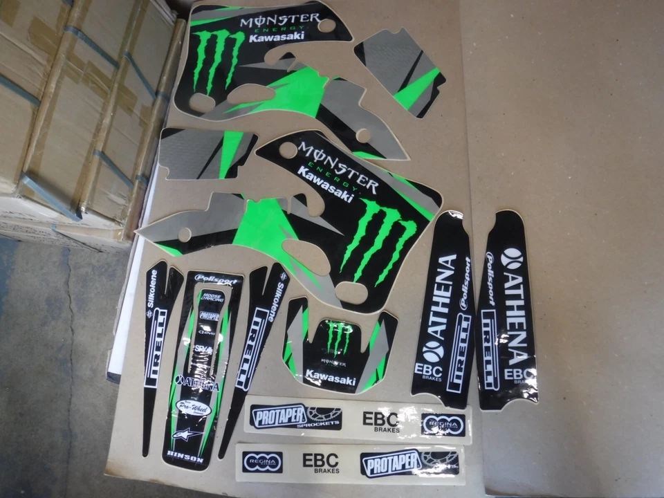 EQUIPO KAWASAKI RACING GRAPHICS KX250 KX125 1999 2000 2001 2002 Foto 1 de 1