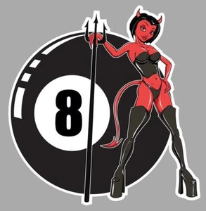 Pin up Diablesse Sticker droite vinyle laminé - Picture 1 of 1