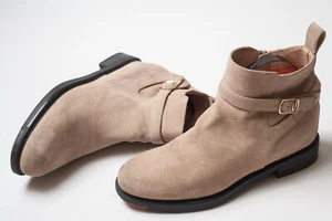 SANTONI Womens Beige Suede Leather Ankle Boots Size EU 39 / US 9 - Picture 1 of 12