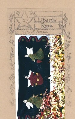 Primitive Angel Christmas Penny Rug Runner Sewing Pattern UNCUT 12x32 Inches - Image 1 of 2