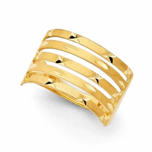 14k Real Solid Yellow Gold 13 mm Seven Day Semanario Ring Anillo de Oro Solido - Picture 1 of 3