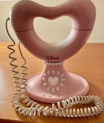 Teléfono para el hogar con cable Princesa Disney niñas en forma de corazón rosa Foto 1 de 4