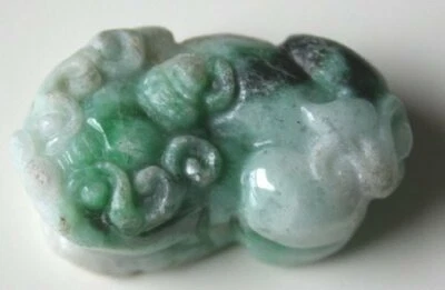 Bonito perro Fu chino de jade (jadeíta) de colección con muchos colores verdes bonitos, #180 Foto 1 de 4