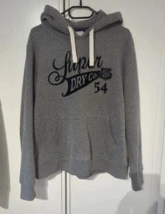 Womens Superdry Dark Grey Hoodie Size 14 Excellent Condition  - Picture 1 of 3