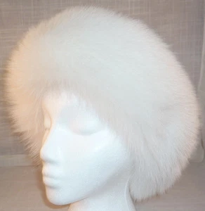 Real White Fox Fur Headband Manufactured in the US - Picture 1 of 1