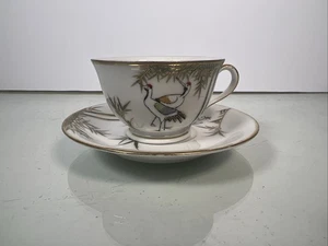 Antique Japanese Kutani ware Porcelain Tea Cup and Saucer - Picture 1 of 6