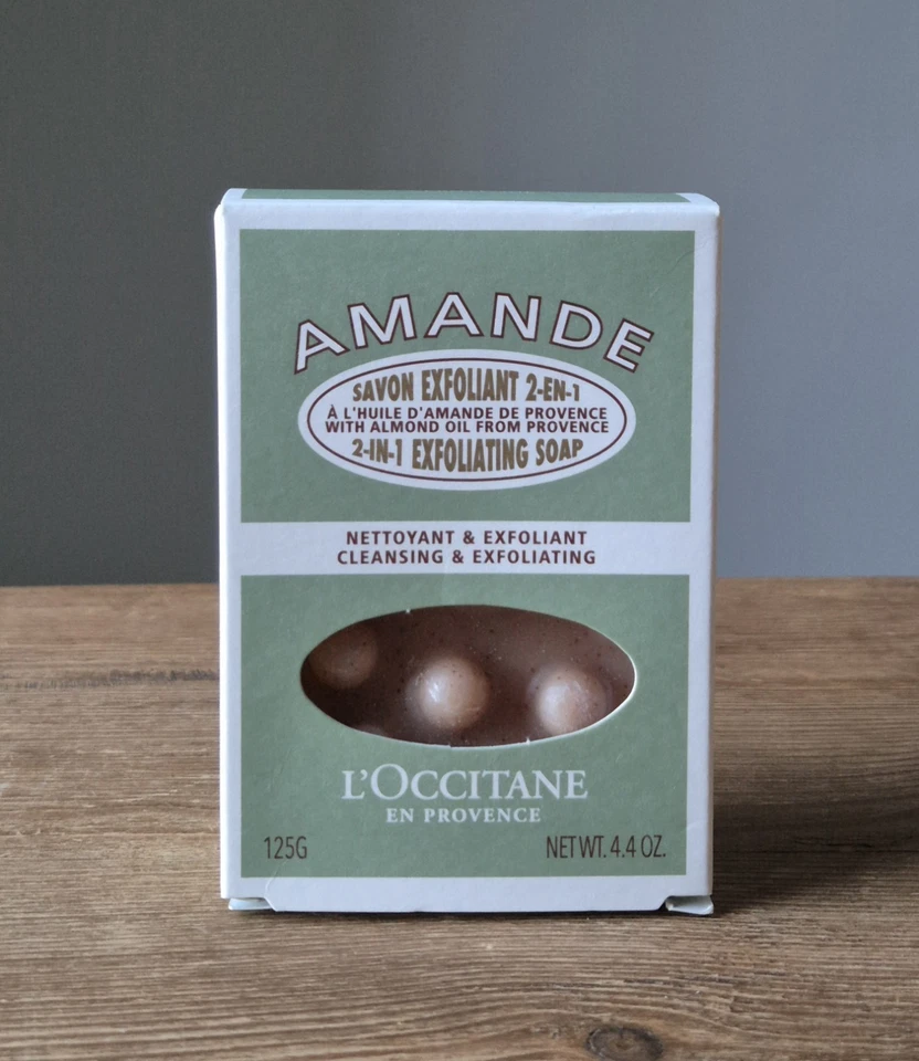 NEW AND BOXED L'OCCITANE EN PROVENCE AMANDE 2 In 1 EXFOLIATING SOAP free p&p - Image 1 of 4