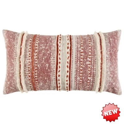   14x26" Oversized Poly Lumbar Pillow Rust - Rizzy Home - Image 1 of 4