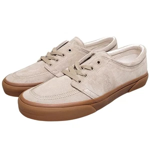 Polo Ralph Lauren Hombres Faxon X EE. UU. 8,5D Beige Gamuza Parte Superior Baja Zapatillas con Cordones - Imagen 1 de 6