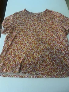 Old Navy Hemd, Damen Größe L, weiß rosa orange, geblümt, Everywear Crew - Bild 1 von 6