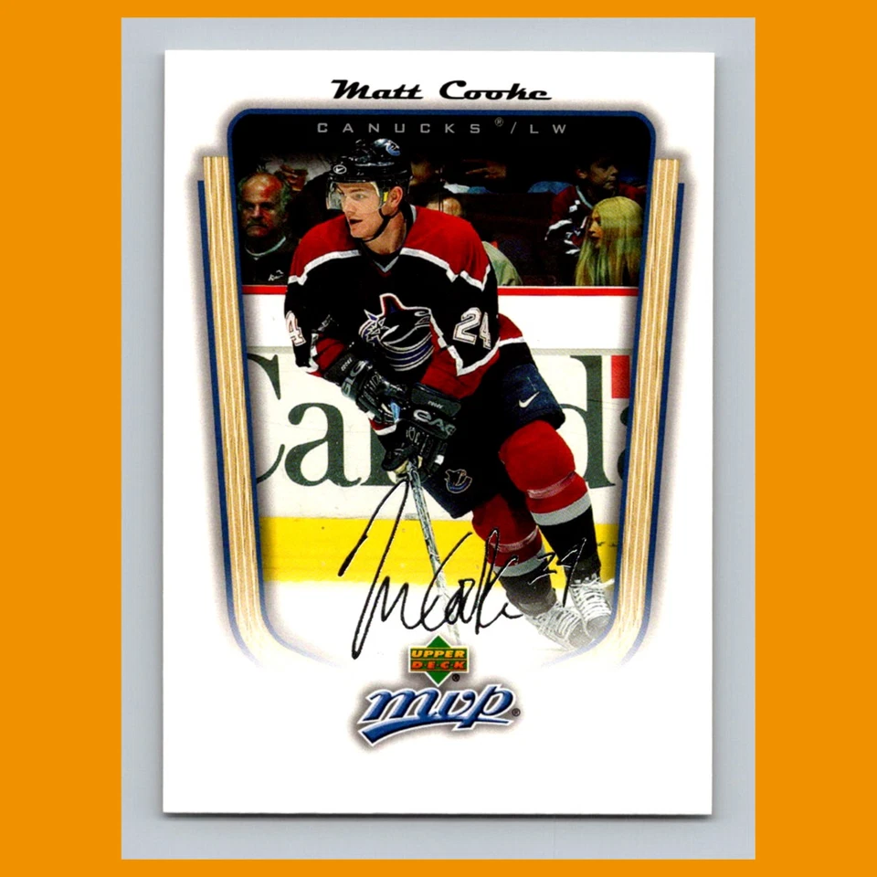 Matt Cooke #383 2005 Upper Deck MVP Vancouver Canucks Hockey Card NHL NM - Image 1 of 3