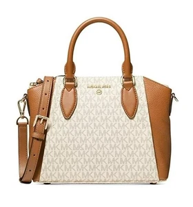 Michael Kors Signature Sienna Messenger Bag Vanilla/Acorn - Picture 1 of 6