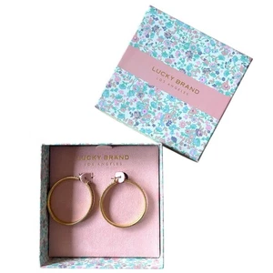 Lucky Brand goldfarbene Creolen mattes Finish leicht 2" Neu mit Etikett - Bild 1 von 8