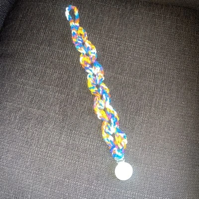 Crocheted Baby Pacifier Clip Multi Color Handmade - Image 1 of 3