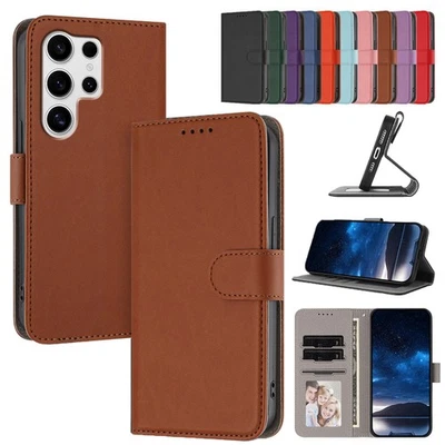 Wallet Flip Leather Slim Phone Cover Case For Samsung S25 Ultra S24 FE S23+ S22 - Image 1 of 4