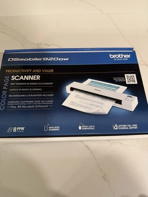 Brother DS-920DW Wireless Duplex Mobile Color Page Scanner -White Factory Sealed - Image 1 of 4
