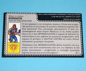 1991 GI JOE BATTLE COPTERS INTERROGATOR v1 UNCUT FILE CARD IT ITALIAN HASBRO - Imagen 1 de 1