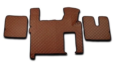 SET TAPPETINI ECO PELLE MARRONE RHD ENGI.COVER FOR TRUCK MAN TGX 2 CASSETTI AUTO - Immagine 1 di 2