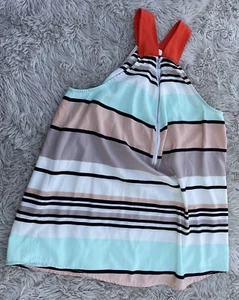 Top donna THML medio a righe senza maniche mezza cerniera - Foto 1 di 3