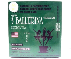 Té dietético para hombres y mujeres 30 bolsitas de té beben fuerza regular, tres 3 bailarinas - Imagen 1 de 7