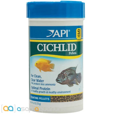API Cichlid Pellets 2.5oz Optimal Protein for Clean Clear Water 2mm Pellets - Image 1 of 2