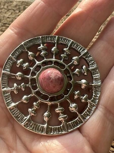 Uni David Andersen Sterling Silver thulite Norway Unn Tangerud Pendant 1466 vtg - Picture 1 of 7