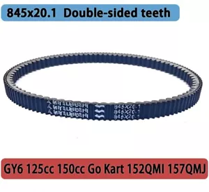 845x20.1 Drive Belt For Reinforced GY6 125cc 150cc Moped Go Kart 152QMI 157QMJ - Picture 1 of 9