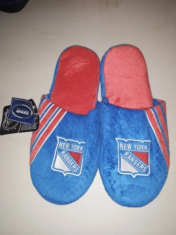 New York Rangers NHL Men's Big Logo Slip On Slippers Size Extra Large XL #91 Cover