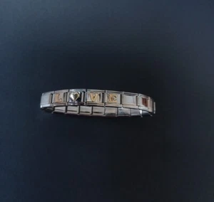 Vintage Italian Charm Silver & Gold tone Add a Charm Link Bracelet LOVE Heart - Picture 1 of 4