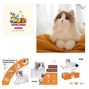 Stuffed Animals Handmade Cat Plush, Realistic Companion Pet, Lifelike White Cat - Picture 1 of 10