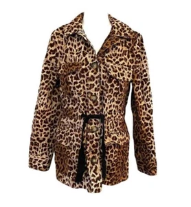 & other stories 100 % Baumwolle braun Leopardenmuster Knopfleiste Kordelzug Jacke Gr. 6 - Bild 1 von 12