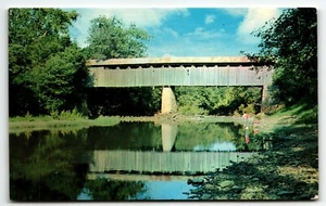 Postkarte Kentucky überdachte Brücke bei Ruddles Mill Stoner Creek Bourbon County KY - Bild 1 von 2