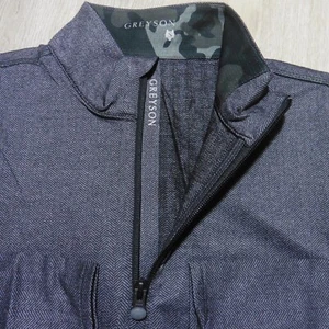 GREYSON Mens S SMALL TATE MOCKNECK 1/4 ZIP PULLOVER BLACK HERRINGBONE GREY GOLF - Picture 1 of 12