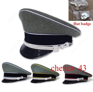 German Officer Woolen Big Brim Hat Military Cap Collection Movie Cosplay Props - Picture 1 of 25