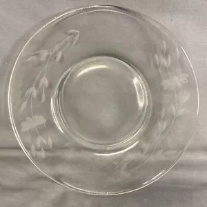 Princess House Crystal Heritage Saucer Plate Floral Clear Etched Glass Vintage - Picture 1 of 3
