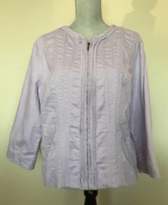 CHICO'S Damen Jacke mit Reißverschluss Lavendel Rüschen Rüschendetail Größe 2 - Bild 1 von 4