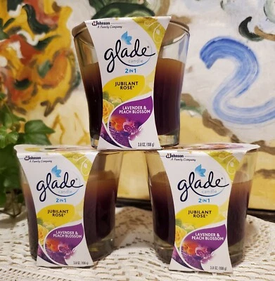 Glade Candle Jar, Air Freshener, 2in1, Jubilant Rose & Lavender & Peach...  - Image 1 of 3