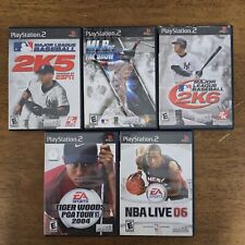 Lot Of 5 PlayStation 2 Sports Games 3 Baseball Tiger Woods 2004 & NBA Live 06