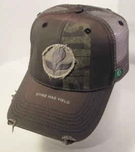 Stine Has Yield Trucker Hat Mens Gray Adjustable New Modern Distressed Logo Cap - Picture 1 of 10
