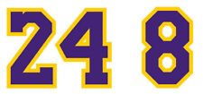 NBA STICKER DECAL, Pro Basketball Numbers purple/gold, famous star