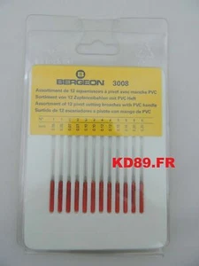 Bergeon 3008 Assortiment de 12 équarrissoirs à pivot ∅ 0.05 - 0.20 mm SWISS MADE - Picture 1 of 1